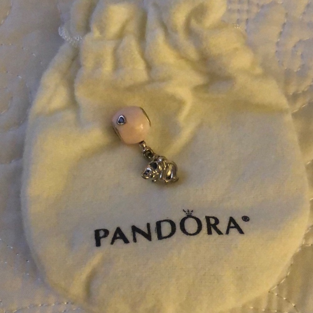 Pandora Charm - Elephant & Pink Balloon